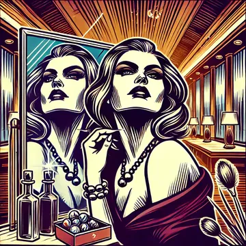 Mujer egocéntrica: ilustración de confianza y enfoque en sí misma.
Ilustración de una mujer con postura confiada y egocéntrica, en un entorno lujoso con elementos reflejantes que simbolizan el enfoque en sí misma.